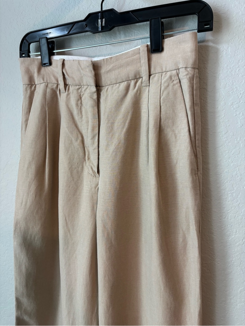 Wilfred Aritzia Effortless Linen Wide Leg Pants Natural Beige Size 2 - Picture 8 of 10